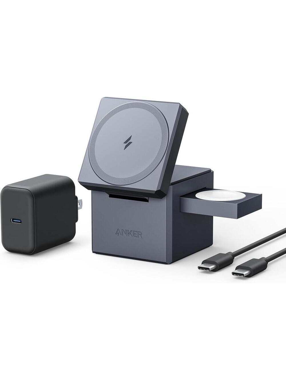 Anker 3-in-1 Cube Charger Stand with MagSafe - Gray